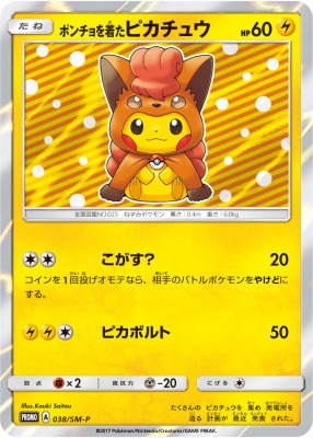 ポンチョを着たピカチュウ ロコン